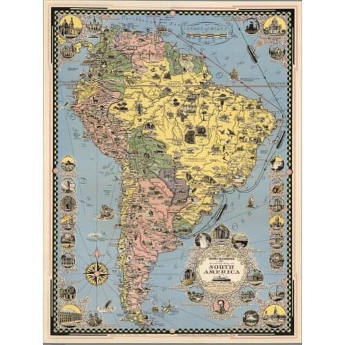 Creative Map South Africa Travel Tourism Map Retro Vintage Kraft Poster Decorative Wall Sticker Canvas Painting Home Decor Gift