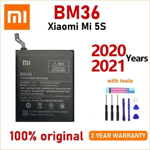 Xiao Mi New 100% Original 3200mAh BM36 Phone Battery For Xiaomi Mi 5S MI5S M5S Batteries Bateria With Gift Tools+Stickers