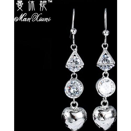 Koare Fashion Design Long Tassel CZ Mutil Water Drop Love Heart Earrings Jewelry For Women Weddings Party Mother Gift EH1152