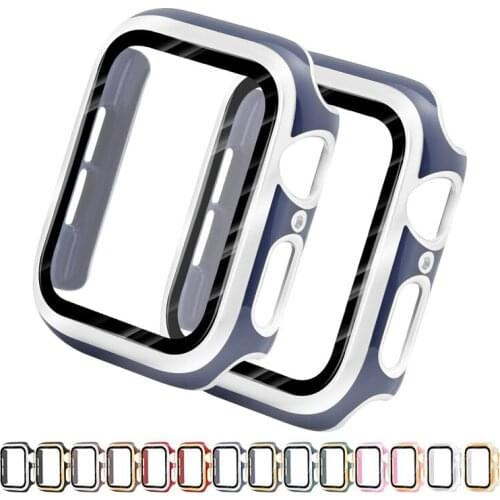 Fashion PC Protector Case for Apple Watch SE Cover Series 6 5 4 3 2 Shell 44mm 40mm 38mm 42mm Hard Frame for iWatch Bumper