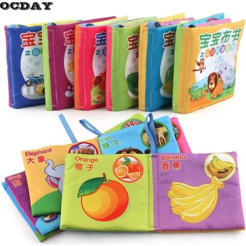 Soft Cloth Book Colorful Cartoon Printed English Reading Book Toys Baby Kids Child Early Educationa Toy Anti-tear Recognize Gift
