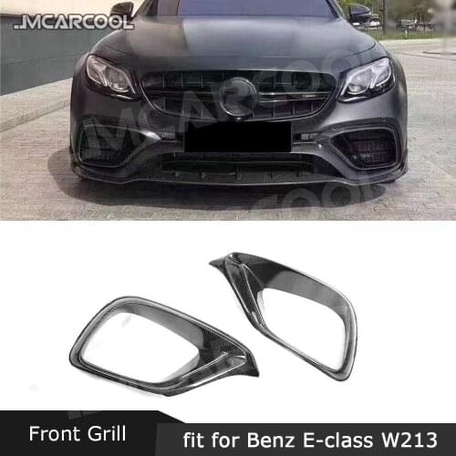 Carbon Fiber Material Front Bumper Air Vent Outlet Fog Cover Trim for Mercedes Benz E Class W213 E63 AMG 2017 2018 2019