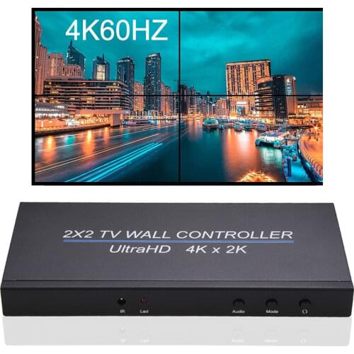4K 60Hz 4 Channel TV Video Wall Controller 2x2 1x3 1x2 1x4 4x1 3x1 2x1 Video Wall Processor TV Splicing Multi Screens Stitching