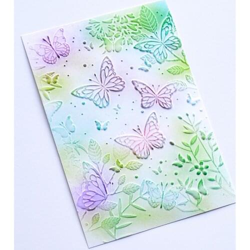 2021 New Embossed Folder For Making 3D Butterfly Pattern Background Greeting Card Scrapbooking No Stamps and Metal Cutting Dies