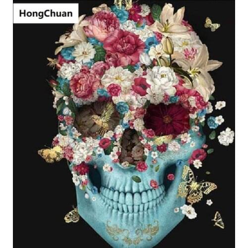 New product beautiful skull diamond painting DIY mosaic handmade 5D diamond embroidery cross stitch kit home decorationChristmas