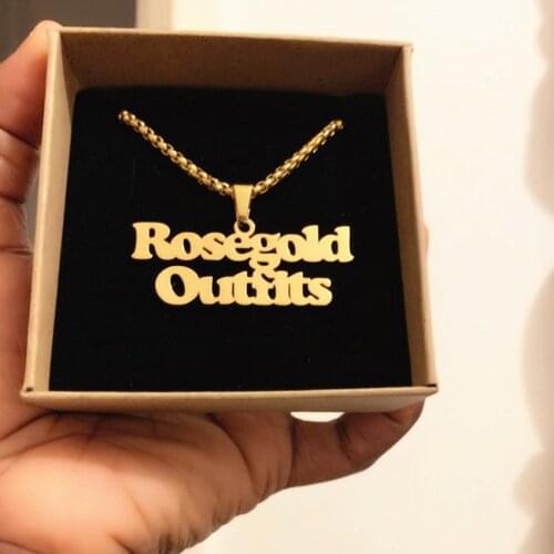 Custom Name Necklaces Gold Capitalized Letter Collares For Women Men Pendant Necklace Stainless Steel Choker Girl Jwelry Gift