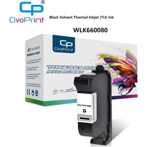Civoprint compatible for WLK660080 Black Solvent Thermal Inkjet (TIJ) Ink