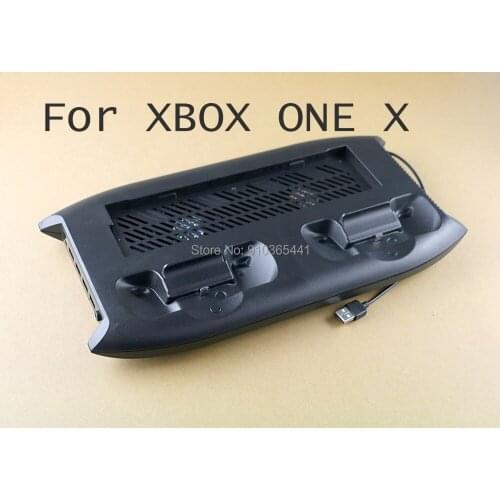 1pc For Xbox One X Stand Cooling Fan with Dual Charging Station For Microsoft Xbox One X Controller charger slot