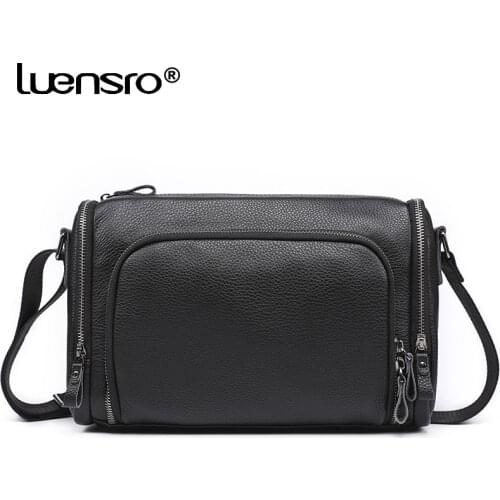 Casual Men Crossbody Bags Fashion Zipper Messenger Bags For Male Genuine Leather Sling Man Shoulder Bag 2021 New Design Men Bags