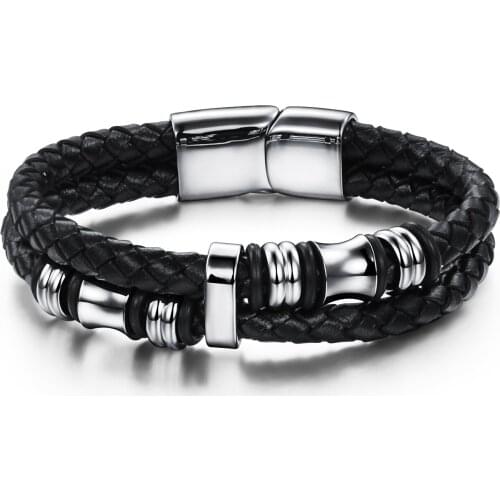 Simple 20cm Engraved Bracelet Many Colors Leather Bangle Fashion Alloy Material Jewellry Anniversary Unique Gift for Men