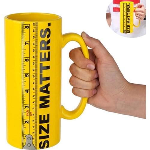 Size Matters Coffee Mug Beer mug Ceramic Ruler Tall Cup 32oz Large Capacity Tea Water Beer Cups and Mugs Creative Drinkware Mark
