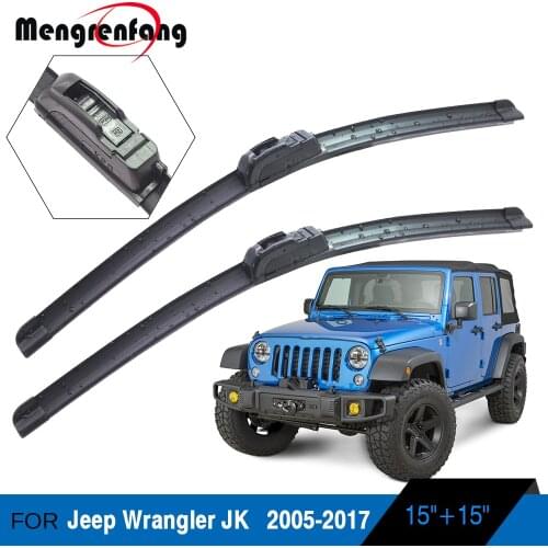 For Jeep Wrangler JK Car Front Windscreen Wiper Soft Rubber Wiper J Hook Arms 2007 2008 2009 2010 2011 2012 2013 2014 2015