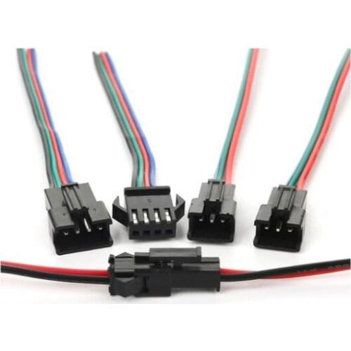 SM Male & female jst Connecto 4pin Wire cable pigtail Plug Free shipping