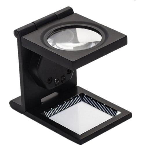 10X Zinc Alloy Microscope 2 LED Light Folding Magnifying Optical Glass table Magnifier Loupe for Textile Circuit board Tester