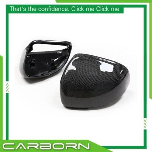 For-Volvo V60 S60 2020-on Replacement Type Gloss Black ABS+Carbon Fiber Body Side Rear View Mirror Cover