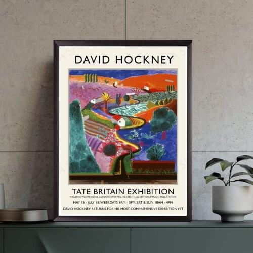 David Hockney Exhibition Poster - Supreme Quality Print - Nichols Canyon - Wall Art Decor - Multiple Sizes