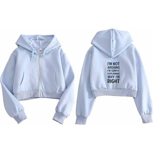 Letter Print Zipper Hoodie Women Cropped Jacket Streetwear Women Kawaii Sweatshirts Black Korean Aesthetic Oversized Hoodie
