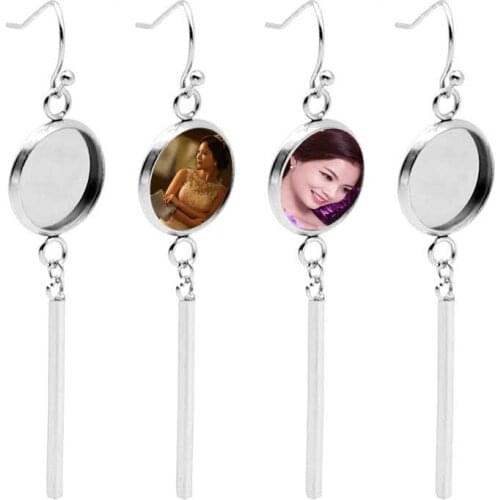 Sublimation dangle earrings for woman Stainless Steel drop earring hot transfer printing consumables 18MM 20MM 25M 25pair/lot