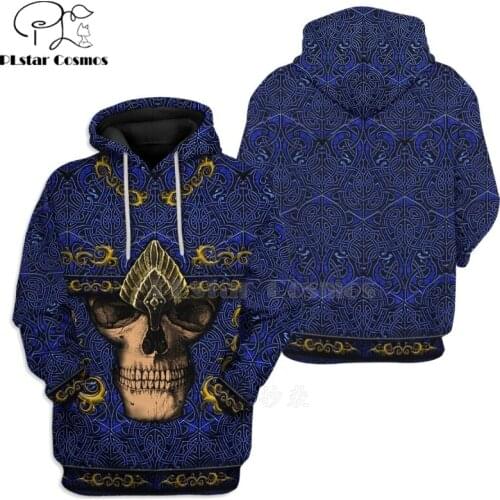 PLstar Cosmos Viking Warrior Tattoo Pullover Tracksuit casual 3D Print Zipper/Hoodie/Sweatshirt/Jacket Mens Women