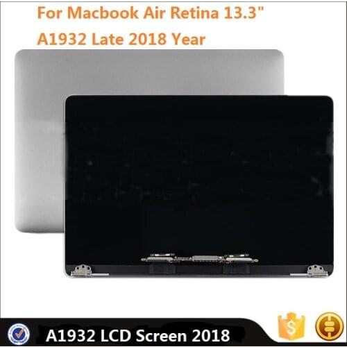 Full LCD Display For Macbook Air Retina 13.3" A1932 2018 Year LCD LED Screen With Glass Panel Assembly EMC 3184 MRE82 Original