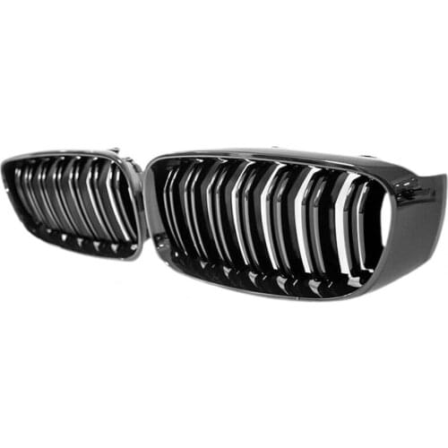 1 pair of automatic carbon fiber front grille glossy black grille for BMW 3 Series F34 GT 14-16 Racing Grills