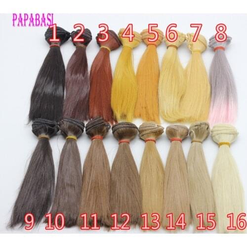 1pcs hair refires bjd hair 25cm*100CM black pink brown khaki white grey color long straight wig hair for 1/3 1/4 BJD diy