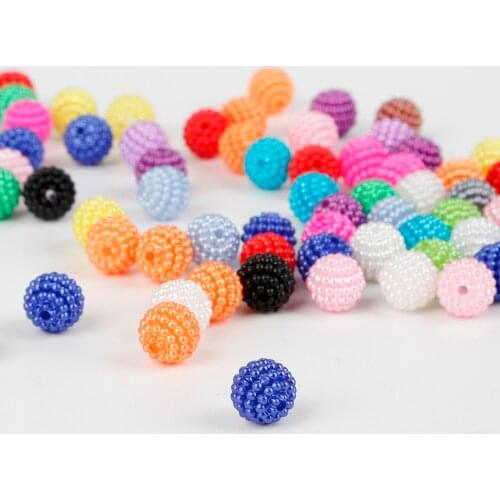 10mm 50pcs Acrylic Beads Bayberry Beads Round Loose Beads Fit Europe Beads For Jewelry Making DIY Accessories