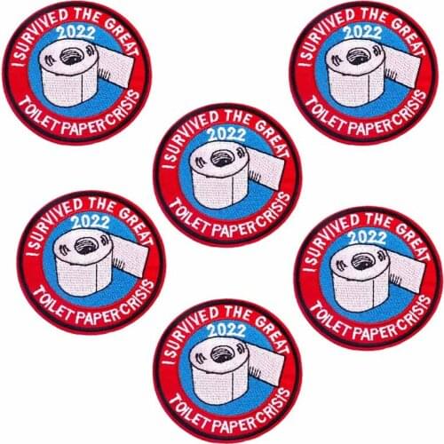 10Pcs/Set Paper Towels Patch Embroidered Patches On Clothes Iron On Patches 2022 Stripes Patch For Clothing Appliques Stickers