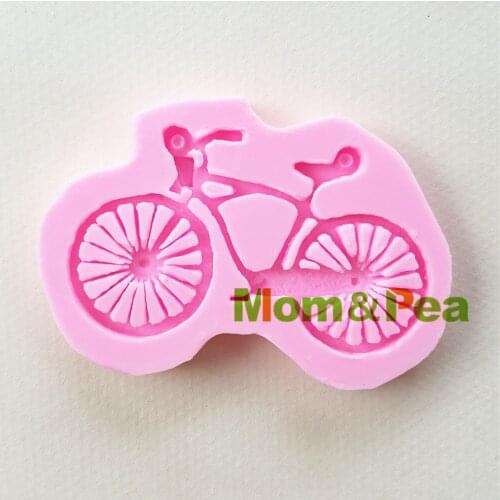 Mom&Pea 1054 Free Shipping Bike Shaped Silicone Mold Cake Decoration Fondant Cake 3D Mold Food Grade