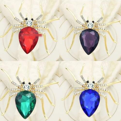 12pcs Holiday Party Hotel Banquet Decoration Western Food Button Napkin Ring Napkin Button European Alloy Spider Napkin Ring