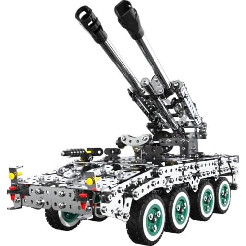 1207Pcs 3-In-1 Deformed Artillery Car Assembly Kit DIY Metal Puzzle Model Building Toys Children Educational Toy Gift Jigsaw