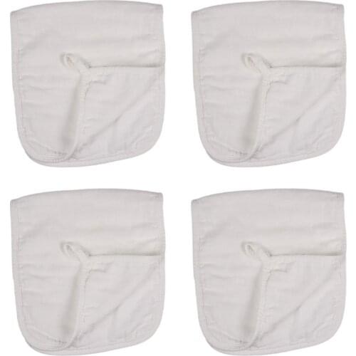 4 Pcs Pure Cotton Baby Burp Cloths 6 Layers Absorbent Cloth Burp Bib Breastfeeding Accessories Baby Saliva Towel