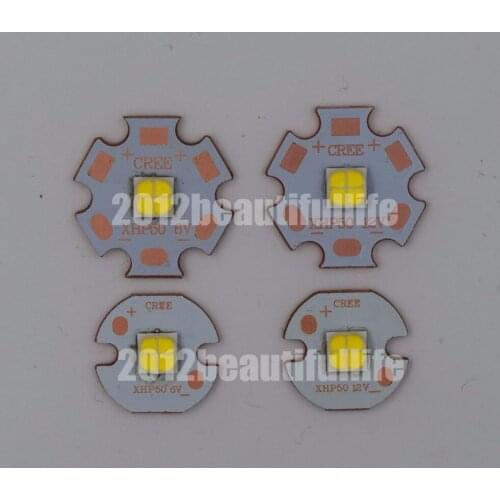 5PCS/LOT 6V 12V CREE XHP50 19W Cool White Warm White High Power Led with 16mm 20mm Copper PCB