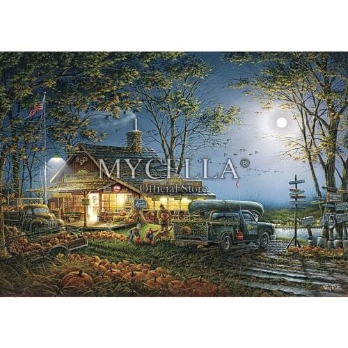 5D Diy Diamond Painting Autumn Traditions Fishing Diamond Mosaic Cross Stitch Diamond Embroidery Patterns Rhinestones Home Decor