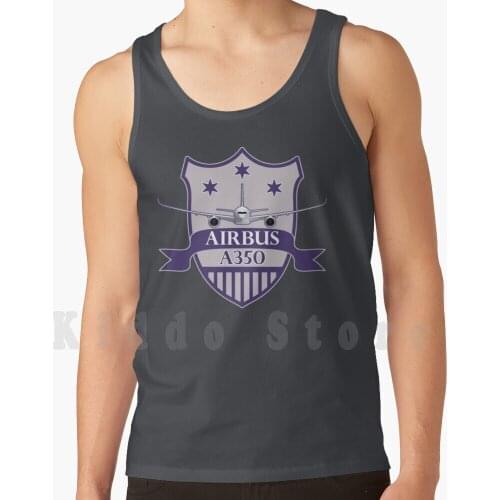 Airbus A350 Emblem tank tops vest 100% Cotton Airbus A350 Emblem Jet Passenger Pilot Air Flight Enthusiast Patch