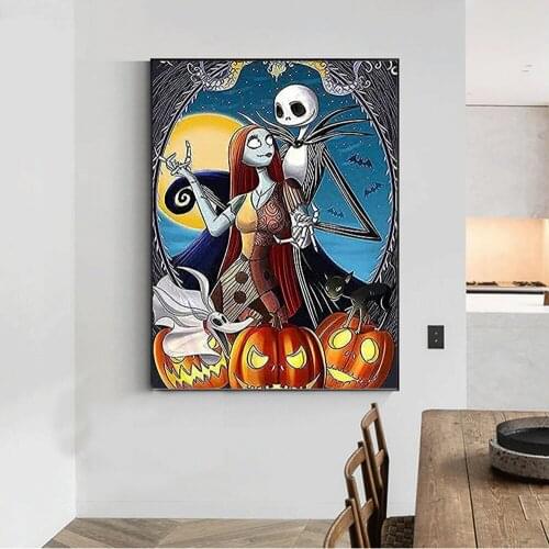 DIY 5D Diamond Painting Halloween Cartoon Hand-painted Diamond Mosaic Cross Stitch Handmade Home Decoration Painting Gift