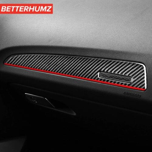 Interior Carbon Fiber Door Panel Trim Cover Copilot Dashboard Panel Stickers Styling For Audi Q5 (2010-2018) SQ5 (2013-2017)