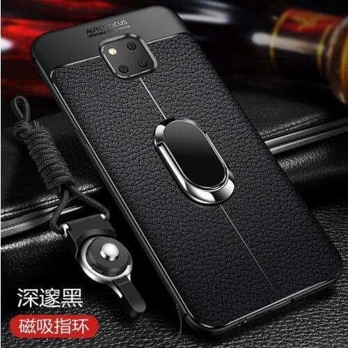 For Huawei Mate 20 Pro Case Luxury Leather texture With Stand Ring Magnet Protect back cover case for huawei mate 20 lite mate20