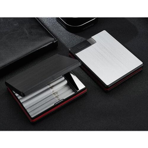 Aluminum Alloy USB Charging Cigarette Lighter Cigarette Case Pack Can Hold Twenty Cigarettes