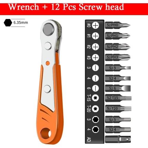 DIYFIX Reversing Ratchet Screwdriver Set Right Sngle Turner Elbow Wrench Cross Slotted Screw Head Set For Housedhold Repair Tool
