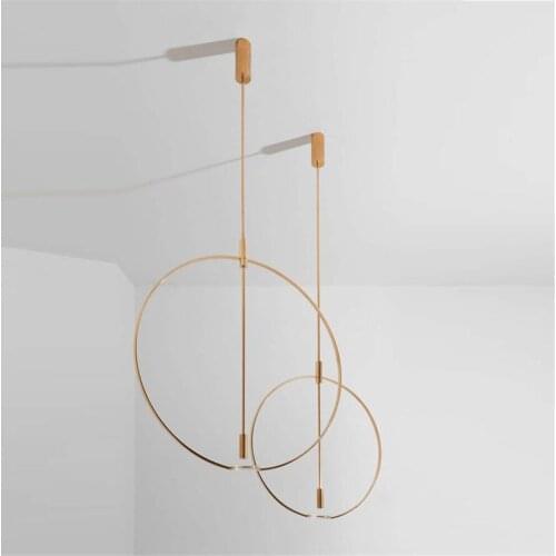 Nordic designer Ring circle led pendant lights Bar counter cafe suspended led luminaire indoor lighting fixtures magnifier lamp