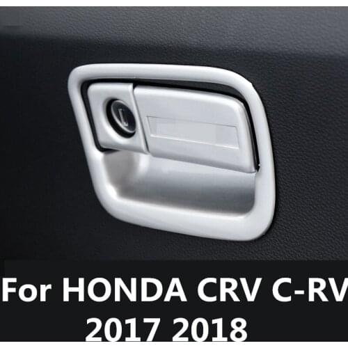 For HONDA CRV C-RV 2017 2018 Co-pilot Storage Box Handle Bowl Cover Protector Trim Sticker Interior Chrome Accessory Car Styling