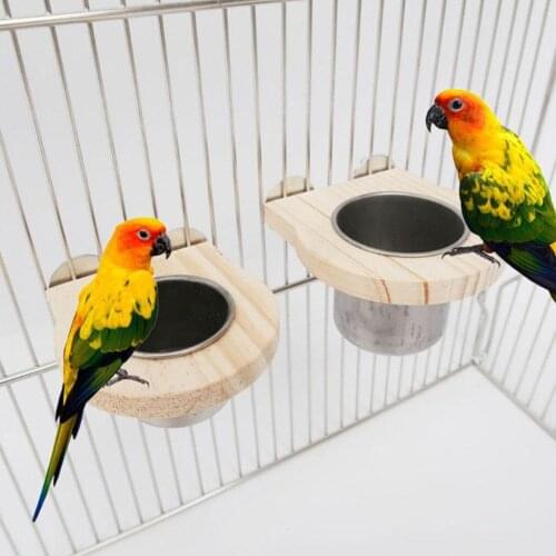 Food Bowl For Parrot Stainless Steel Water Basin Trough Bird Supplies Tools