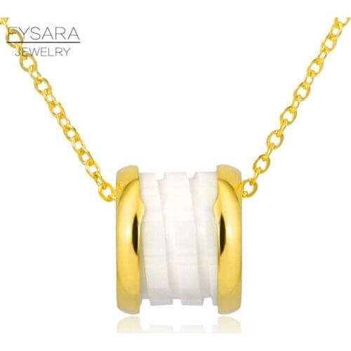 FYSARA Brand Classic Roman Numerals Necklace Short Spring White/Black Ceramic Pendant Necklace For Women Clavicle Love Necklace