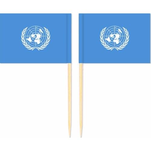 United Nations Toothpick Flag 3.5X2.5CM Cake Topper Party Cupcake Wedding Baby Shower Supplies Lovely Baking Dessert Decorations