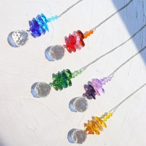 Crystal Rainbow Chaser Pendant Wind Chimes Light Trapping Windchimes Home Window Curtain Ornament Garden Pendant