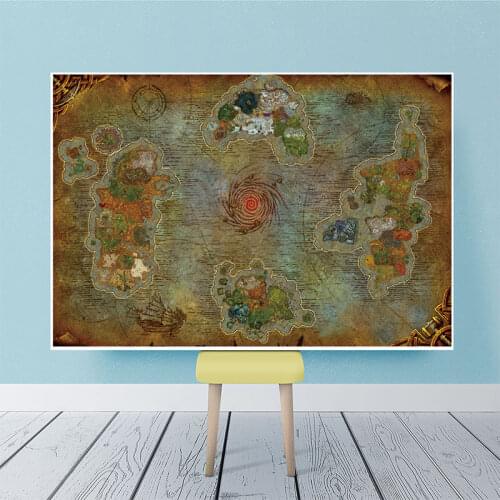 World of Warcraft Game Map HD Print Canvas Painting Living Room Bedroom Decoration Painting Game Room Decoration