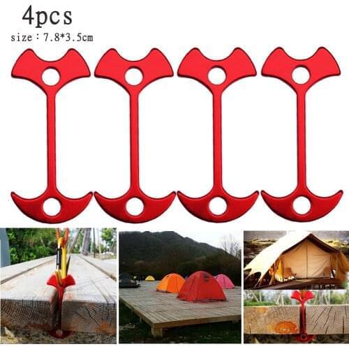 4pcs Aluminium Alloy Fish Bone Nail Hook Camping Tent Rope Fixed Outdoor Activities Multifunctional Tool Accessories Tools