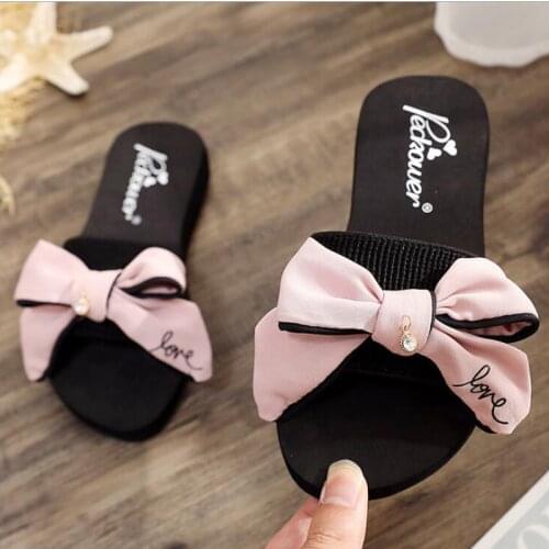 Parent-child flip flop Summer Children Girls Bowknot Cute little princess baby Flat Slipper Casual Shoes Comfortable Slip s77