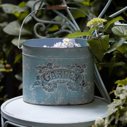 Handmade Retro Metal Cachepot for Flowers